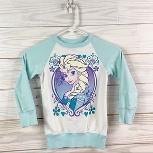 Disney Size 5 Frozen Elsa Sparkly Sweatshirt Aqua